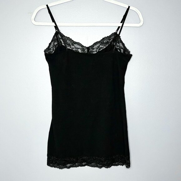 Bozzolo Camisole Tank Top Womens Large Black Lace Trim Soft Stretch Y2K Style - Picture 4 of 7